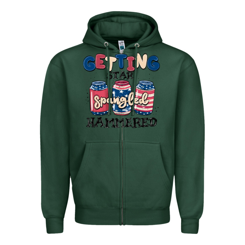 Getting Star Spangled Hammered Zipper Hoodie by MaliasSmallBusiness | Teevron