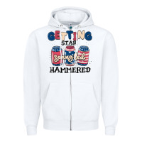 White getting star spangled hammered Zipper Hoodie - MaliasSmallBusiness