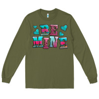 Army Green be mine western valentine's day no background Long Sleeve Tee - AdoDesignShop