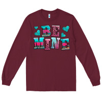Burgundy be mine western valentine's day no background Long Sleeve Tee - AdoDesignShop