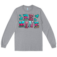 Heather Grey be mine western valentine's day no background Long Sleeve Tee - AdoDesignShop