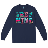 Navy be mine western valentine's day no background Long Sleeve Tee - AdoDesignShop