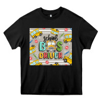 Black school bus driver Heavy Core Tee - MaliasSmallBusiness