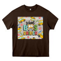 Chocolate Brown school bus driver Heavy Core Tee - MaliasSmallBusiness