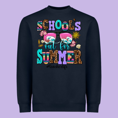 School's Out For Summer Teacherlife Heavyweight Sweatshirt Designed By Adodesignshop