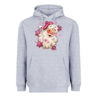 Heather Grey pink christmas santa claus Heavyweight Hoodie - MaliasSmallBusiness