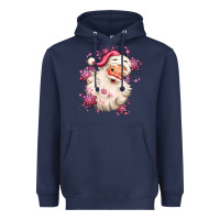 Navy pink christmas santa claus Heavyweight Hoodie - MaliasSmallBusiness