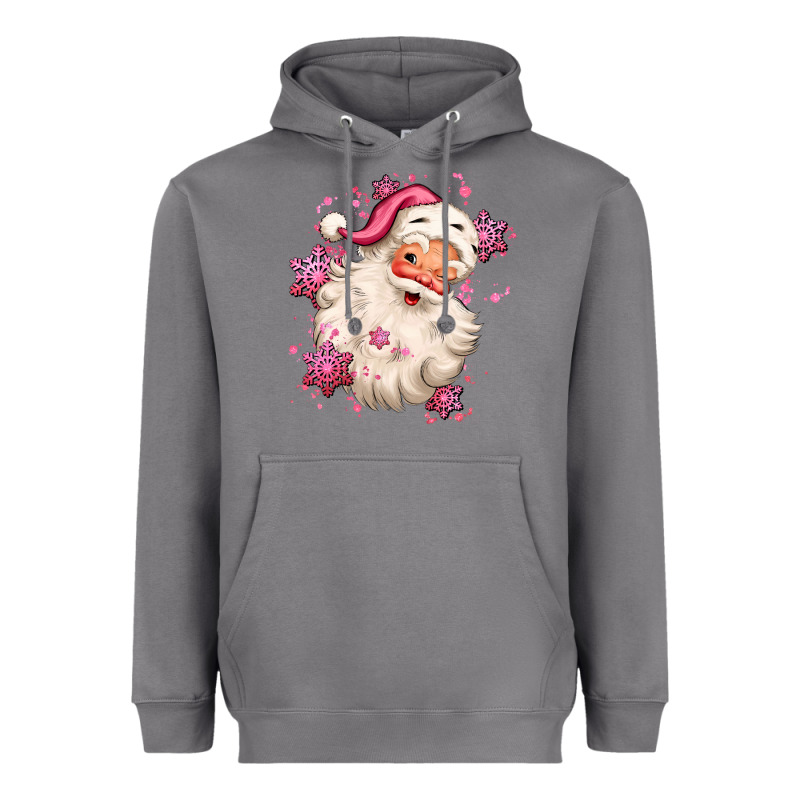 Pink Christmas Santa Claus Heavyweight Hoodie by MaliasSmallBusiness | Teevron