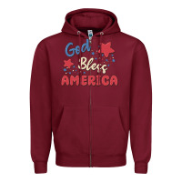 Burgundy god bless america Zipper Hoodie - MaliasSmallBusiness
