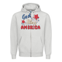 Dove Grey god bless america Zipper Hoodie - MaliasSmallBusiness