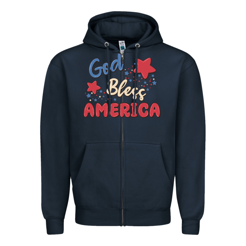 God Bless America Zipper Hoodie by MaliasSmallBusiness | Teevron