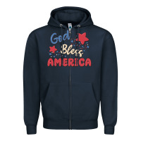 Navy god bless america Zipper Hoodie - MaliasSmallBusiness