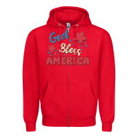 Red god bless america Zipper Hoodie - MaliasSmallBusiness