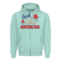 Seafoam god bless america Zipper Hoodie - MaliasSmallBusiness