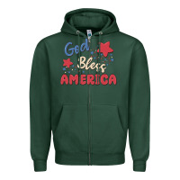 Sports Green god bless america Zipper Hoodie - MaliasSmallBusiness