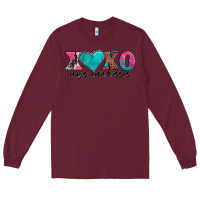 Burgundy xoxo hugs and kisses valentines day Long Sleeve Tee - AdoDesignShop