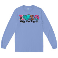 Colony Blue xoxo hugs and kisses valentines day Long Sleeve Tee - AdoDesignShop