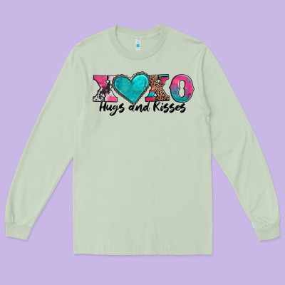 Xoxo Hugs And Kisses Valentines Day Long Sleeve Tee Designed By Adodesignshop