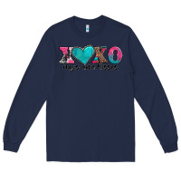 Navy xoxo hugs and kisses valentines day Long Sleeve Tee - AdoDesignShop