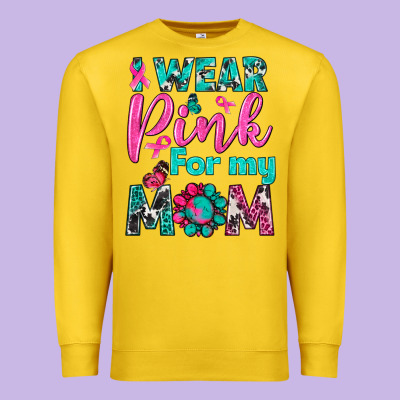 I Wear Pink For My Mom Premium Sweatshirt Designed By Bundleandbundleshop