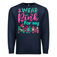 Navy I Wear Pink For My Mom Premium Sweatshirt - BundleAndBundleShop