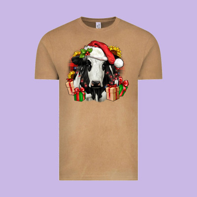 Christmas Holstein Vintage Tee Designed By Jahusdesignshop