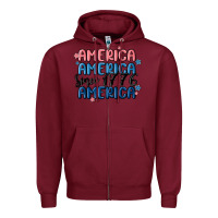 Burgundy america since 1776 Zipper Hoodie - MaliasSmallBusiness