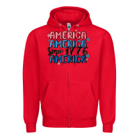 Red america since 1776 Zipper Hoodie - MaliasSmallBusiness