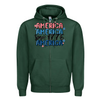 Sports Green america since 1776 Zipper Hoodie - MaliasSmallBusiness