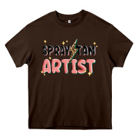 Chocolate Brown spray tan artist Heavy Core Tee - MaliasSmallBusiness