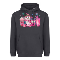 Smoke pink christmas snowman coffee cups Heavyweight Hoodie - MaliasSmallBusiness
