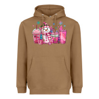 Toasted Coconut pink christmas snowman coffee cups Heavyweight Hoodie - MaliasSmallBusiness