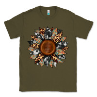 Army Green cowhide leopard aztec sunflower Classic Tee - Artiststas