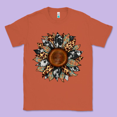 Cowhide Leopard Aztec Sunflower Classic Tee Designed By Artiststas