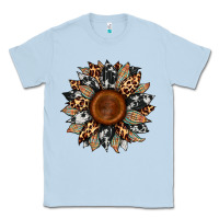 Dusty Blue cowhide leopard aztec sunflower Classic Tee - Artiststas