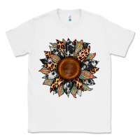 White cowhide leopard aztec sunflower Classic Tee - Artiststas