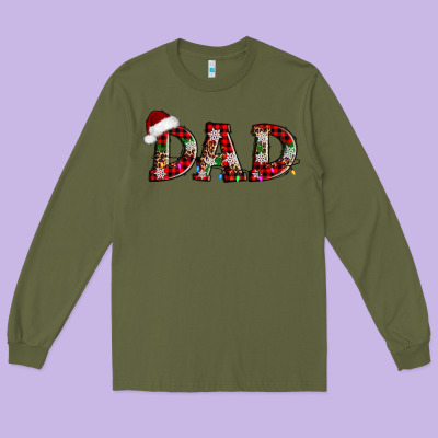 Christmas Dad Long Sleeve Tee Designed By Adodesignshop