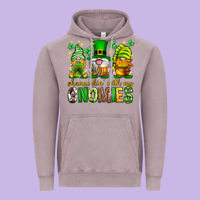 St. Patrick's Day Shamrockin' With My Gnomies Vintage Hoodie Designed By Neo Western