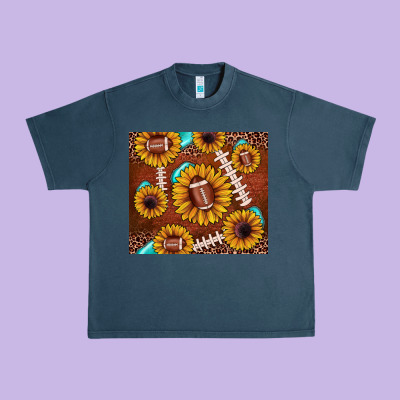Football Leopard Sunflower Urban Heavy Tee Designed By Jahusdesignshop