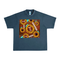 Midnight Navy football leopard sunflower Urban Heavy Tee - JahusDesignShop