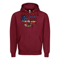 Burgundy freedom is not free Zipper Hoodie - MaliasSmallBusiness