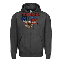 Charcoal Heather freedom is not free Zipper Hoodie - MaliasSmallBusiness