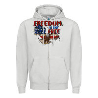 Dove Grey freedom is not free Zipper Hoodie - MaliasSmallBusiness