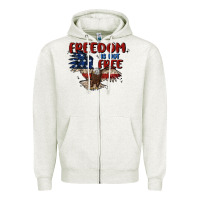 Oatmeal Heather freedom is not free Zipper Hoodie - MaliasSmallBusiness