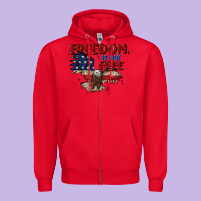 Freedom Is Not Free Zipper Hoodie Designed By Maliassmallbusiness