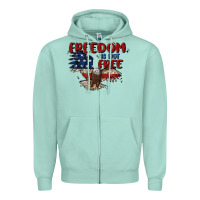 Seafoam freedom is not free Zipper Hoodie - MaliasSmallBusiness