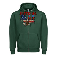 Sports Green freedom is not free Zipper Hoodie - MaliasSmallBusiness