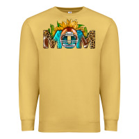 Antique Gold Football Mom Sunflower Leopard Premium Sweatshirt - BundleAndBundleShop