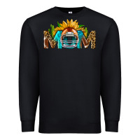 Black Football Mom Sunflower Leopard Premium Sweatshirt - BundleAndBundleShop