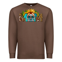 Chestnut Football Mom Sunflower Leopard Premium Sweatshirt - BundleAndBundleShop